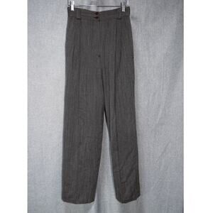 Made in Italy Women’s 100% Wool Herringbone Pleated Trousers – Size 4 (IT 40)